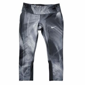 Nike Dri-FIT Printed Cropped Leggings Medium Gray Black